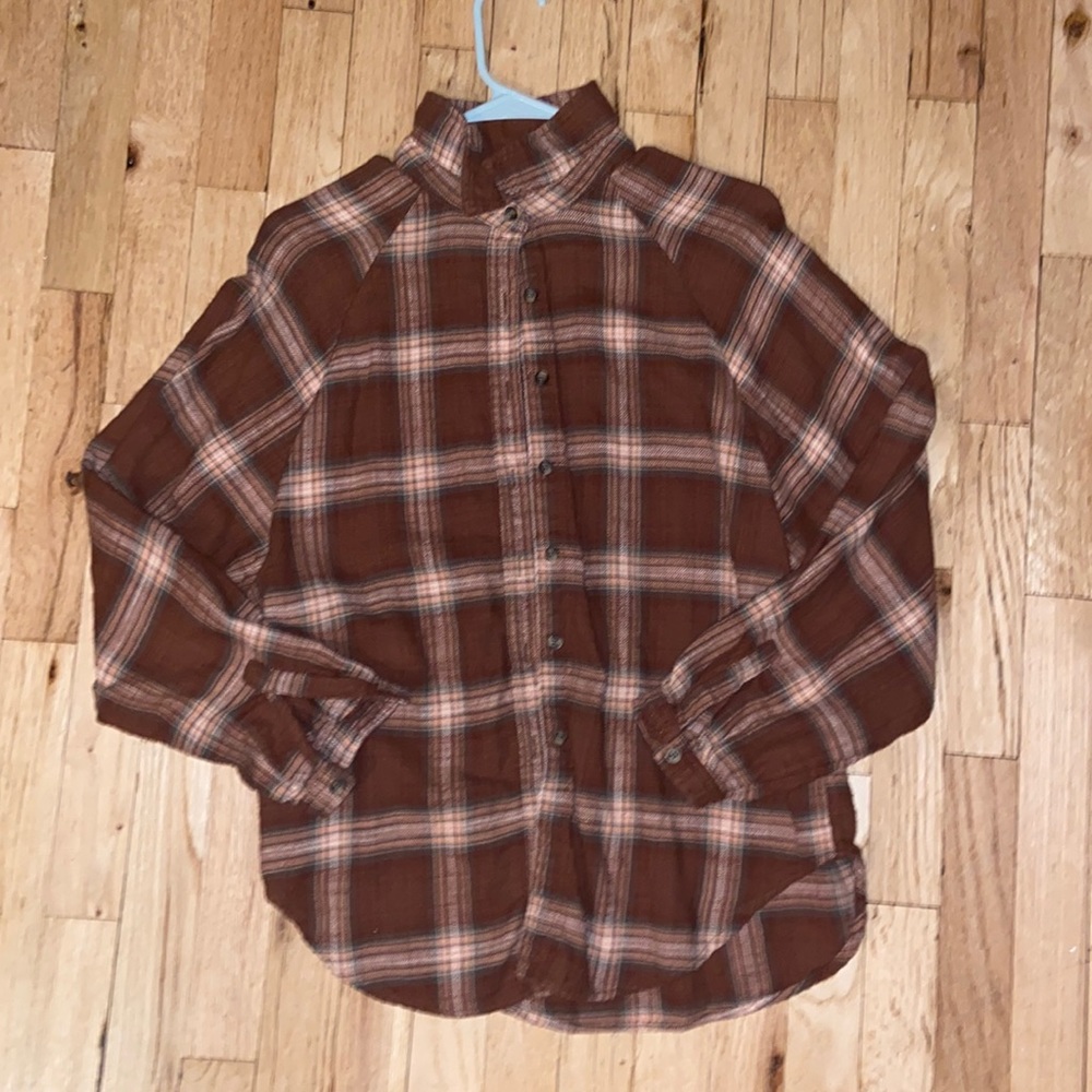 Brown button down shirt
